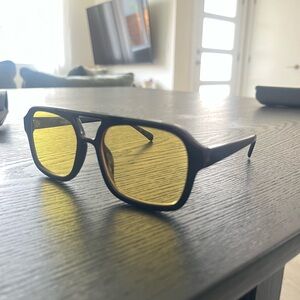 OAK + FORT Black Glasses with Yellow Lenses